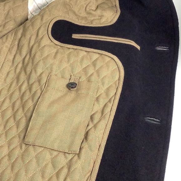 Cole Haan Country Hooded Cashmere Wool blend Black Coat men size Medium EUC - Picture 7 of 16